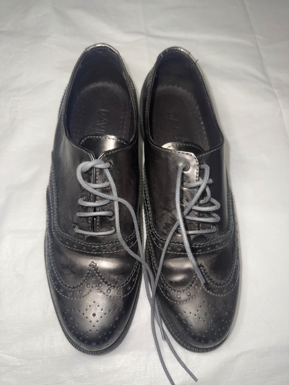 Davids Italian Leather Wingtip Oxford Shoes size 38.5